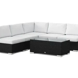 Trygg betalning Comfort Garden Bahamas utomhus hörnsoffa 5-sits vändbar med öppet avslut och bord Svart - Utemöbler & utemiljö
