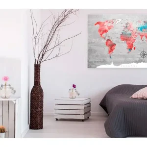 Tavla World Map: Red Roam 90x60 - Inredning & dekor Handla nu