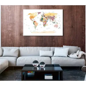 Tavla World Map: Travel Around the World 90x60 - Inredning & dekor Sänkt pris