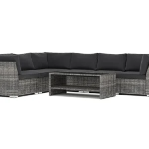 Snabb frakt Comfort Garden Wisconsin utomhus L-soffa 6-sits vändbar Grå - Utemöbler & utemiljö