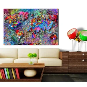 TAVLA Map: Jackson Pollock inspiration 120x80 - Inredning & dekor Erbjudande