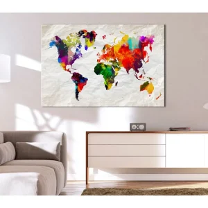 TAVLA World Map: Rainbow Madness 120x80 - Inredning & dekor Populärt val