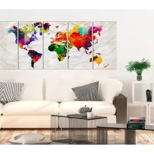 Tavla Crumpled Map 225x90 - Inredning & dekor Beställ nu