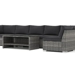 Begränsat erbjudande Comfort Garden Wisconsin utomhus divansoffa 6-sits vändbar Grå - Utemöbler & utemiljö