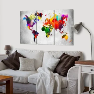 Tavla Artistic World Triptych 120x80 - Inredning & dekor Snabb leverans