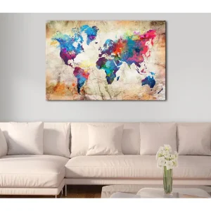 Begränsat erbjudande Tavla World Map: Urban Style 120x80 - Inredning & dekor