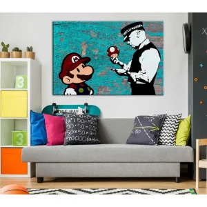 Trygg betalning TAVLA Banksy on Wood 120x80 - Inredning & dekor