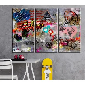 Beställ idag TAVLA American Graffiti 120x80 - Inredning & dekor