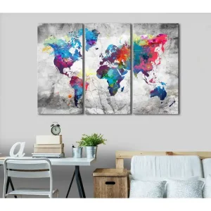 Tavla Maps: Grey Style 90x60 - Inredning & dekor Snabb leverans