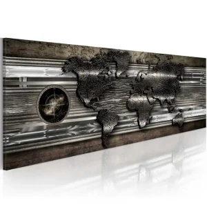 Trygg betalning Tavla Metalic Map 150X50 Grå|Vit - Inredning & dekor