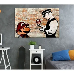 Tavla Banksy: Police Caution 120x80 - Inredning & dekor Beställ nu