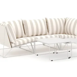 Snabb frakt Comfort Garden Usteryd utomhus rak 3-sits soffa Beige/Striped - Utemöbler & utemiljö