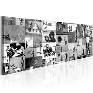 Tavla Banksy: Graffiti Collage II 120x40 - Inredning & dekor Nedsatt pris