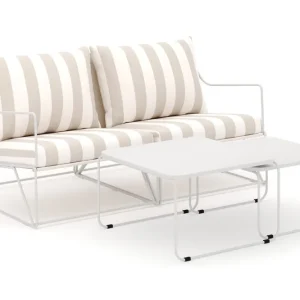 Begränsad tid Comfort Garden Usteryd 2 sits Loungesoffa med satsbord Beige/Striped - Utemöbler & utemiljö