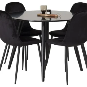 Rea Venture Home Plaza Matgrupp 100 cm Rund med 4 Polar stolar Svart - Möbler
