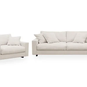 Rabatt Scandinavian Choice Valencia Soffgrupp Extra Djup 3-sits Soffa + Fåtölj Offwhite - Möbler