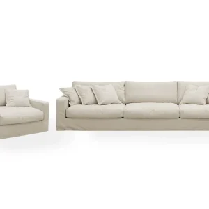 Scandinavian Choice Valencia Extra Djup 5-sits soffa + fåtölj med avtagbar och tvättbar klädsel Beige - Möbler Populär