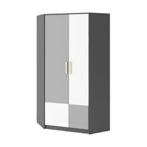 Beställ nu Pok Garderob 95x95x193 cm Grå/Svart/Vit - Förvaring