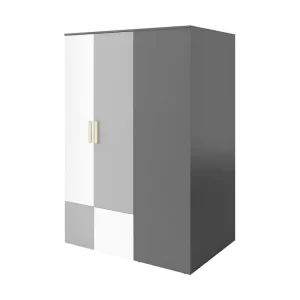 Pok Garderob 130x93x193 cm Grå/Svart/Vit - Förvaring Handla nu