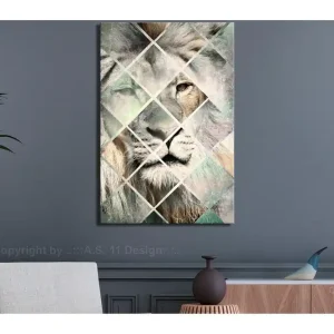 Tavla Lion on the Chessboard (1 Part) Vertical 60x90 - Inredning & dekor Extra rabatt