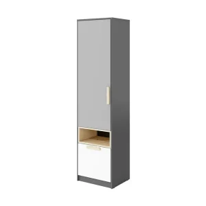 risnedsättning Pok Garderob 50x40x193 cm Grå/Svart/Vit - Förvaring