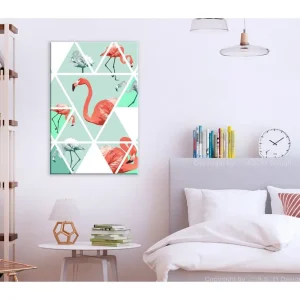 Tavla Geometric Flamingos (1 Part) Vertical 60x90 - Inredning & dekor Populärt val