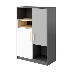 Köp online Pok Förvaringsskåp 90x40x130 cm Svart/Vit - Förvaring