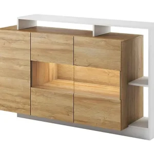 Gabbelle Vitrinskåp 155x30x94 cm Beige/Vit - Förvaring Populär