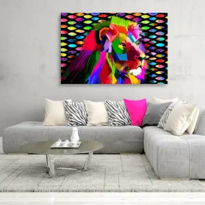 Tavla Rainbow Lion (1 Part) Wide 90x60 - Inredning & dekor Kampanj