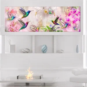 Tavla Colourful Hummingbirds (1 Part) Narrow 150x50 - Inredning & dekor Premium