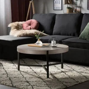 Kampanj Boneti Soffbord 80 cm Runt Brungrå/Svart - Möbler