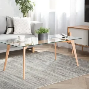 Kundfavorit Hudson Soffbord 120 cm Glas/Natur - Möbler