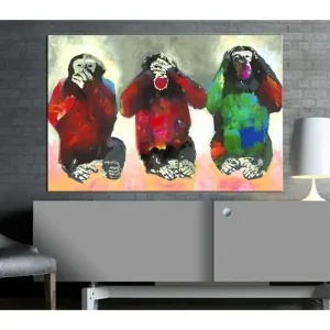 Beställ idag Tavla Three Wise Monkeys 60x40 - Inredning & dekor