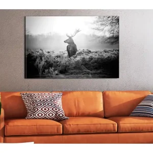 TAVLA Black and White Deer 90x60 - Inredning & dekor Begränsat antal