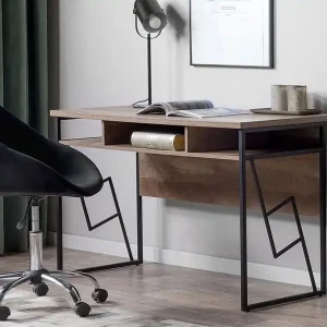Populär Forresa Skrivbord 120 cm med Förvaring Hylla Mörkbrun/Svart - Möbler