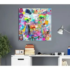Tavla Colourful Owl 40x40 - Inredning & dekor Rabatt