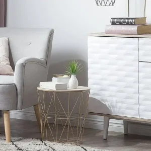 Trygg betalning Lanark Sidobord 40 cm Guld - Möbler
