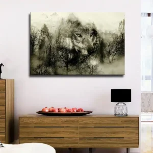 Tavla Mountain Predator (1 Part) Wide Beige 120x80 - Inredning & dekor Köp nu