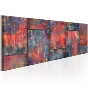 Beställ nu Tavla Metal Mosaic Red 150X50 Grå|Röd - Inredning & dekor