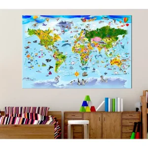 TAVLA Children's Map: Colourful Travels 90x60 - Inredning & dekor Endast idag