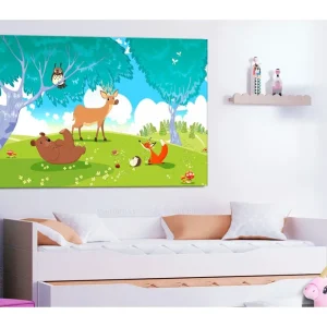 Tavla Friendly Animals (1 Part) Wide 120x80 - Inredning & dekor Expressleverans
