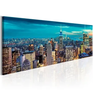 Bästa pris Tavla Blue Metropolis 150x50 - Inredning & dekor