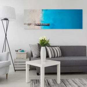 Tavla Sea and Wooden Bridge (1 Part) Narrow Blue 120x40 - Inredning & dekor Trygg betalning