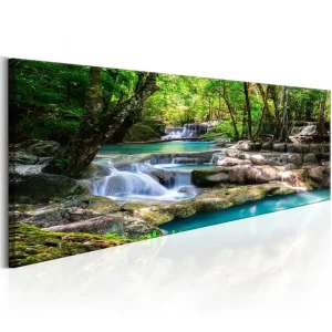 Tavla Nature: Forest Waterfall 120x40 - Inredning & dekor Begränsat erbjudande