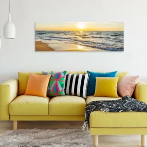 Tavla Calm Waves (1 Part) Narrow Golden 120x40 - Inredning & dekor Rabatt