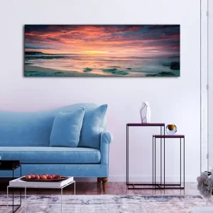 Tavla Beach in Crete (1 Part) Narrow Red 135x45 - Inredning & dekor Billig