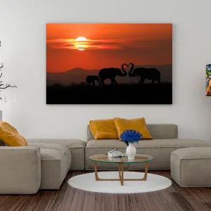 Sista chansen TAVLA Elephants in Love (1 Part) Wide 60x40 - Inredning & dekor