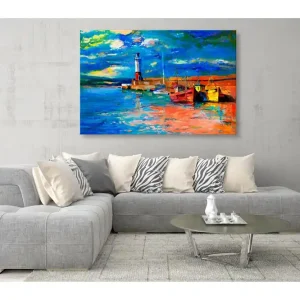 Tavla Seaside Landscape: The Lighthouse 90x60 - Inredning & dekor Utförsäljning