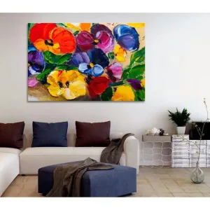 Tavla Spring Pansies 60x40 - Inredning & dekor Billig