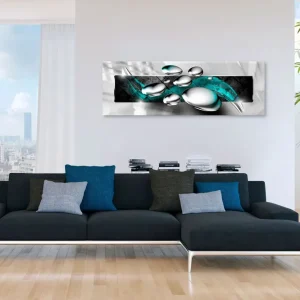 Beställ nu Tavla Shiny Stones (1 Part) Narrow Turquoise 120x40 - Inredning & dekor